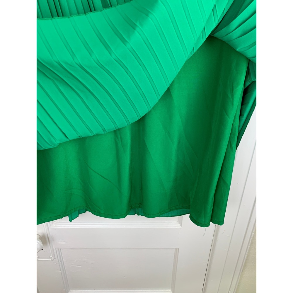 J Crew Pleated Kelly Green Skirt Sz 20 Lined Midi Preppy Classiccore Careerwear - Picture 7 of 11
